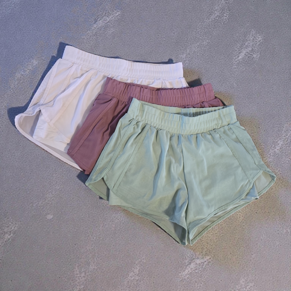 Women's Athletic Shorts - White, Mauve,‎ Mint